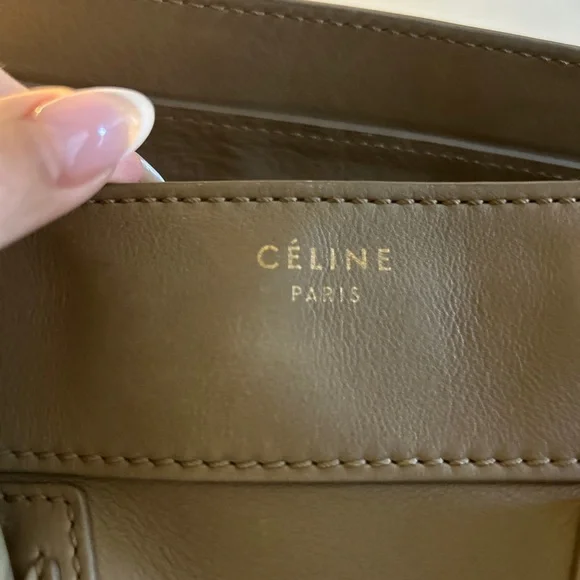 Celine Olive Green Leather Mini Luggage Tote - Picture 5 of 16